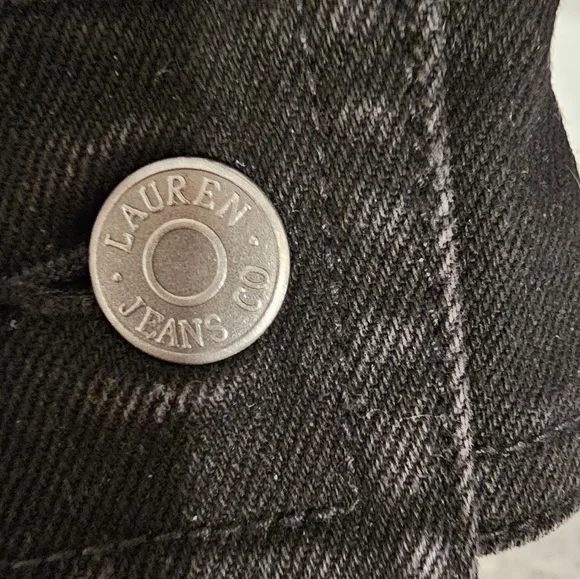 LRL Lauren Jeans Manhatten Denim Black Jean Jacket Womens Size M - Picture 7 of 16